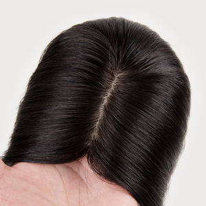 Entrega Rápida de Fábrica, Cabello Humano Ruso Virgen de Calidad, Base de Seda 3*5, Topper de Cabello Humano Liso para Mujeres Blancas, 18-22 Pulgadas, en Stock - Product Image 3