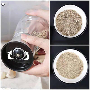 Moulin à épices de cuisine en gros DD007 avec couvercle en acier inoxydable et poivrière manuelle en verre - Product Image 5