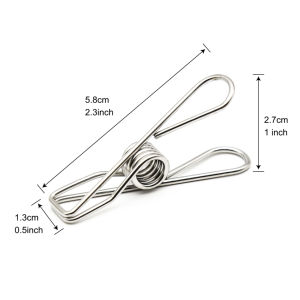 5.8Cm Ngoài Trời Nhà Bếp Văn Phòng Túi Thực Phẩm Nhiệm Vụ Nặng Nề Thép Không Gỉ Quần Áo Pegs Clip Clothespegs - Product Image 2