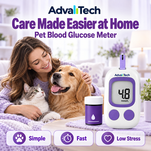 ชุดตรวจวัดระดับน้ำตาลในเลือดสัตว์เลี้ยง AdvallTech ใช้งานง่าย ให้ผลลัพธ์รวดเร็ว ไม่ต้องเขียนโค้ด สำหรับแมวและสุนัข - Product Image 1