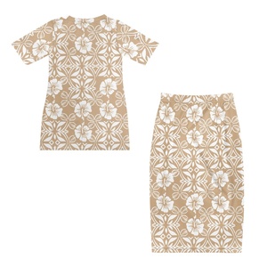 Conjuntos de vestido informal de dos piezas personalizados para mujer Diseños de tatuajes polinesios Isla Samoan Puletasi <span class=keywords><strong>Tribal</strong></span> Ropa hawaiana XS-<span class=keywords><strong>Tobillo</strong></span> - Product Image 5