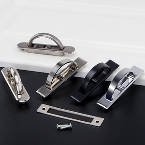 Betoci Modern Minimalist Drawer Cabinet Handle Zinc Alloy Embedded Rotating Bow Shape Bar Design Easy Installation - Product Image 2
