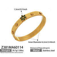 Bracelet en acier inoxydable plaqué zircon au design minimaliste de niche, style européen et américain, personnalisé, luxe léger, motif floral
