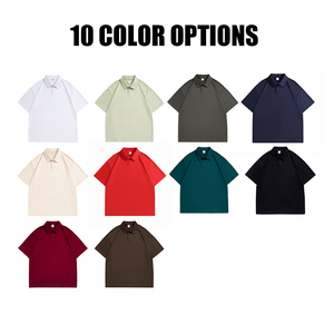 Haute qualité 240G hommes 100% coton blanc Golf pour Polo T-Shirts personnalisé brodé Logo uni à manches courtes surdimensionné tricoté <span class=keywords><strong>Pri</strong></span> - Product Image 3