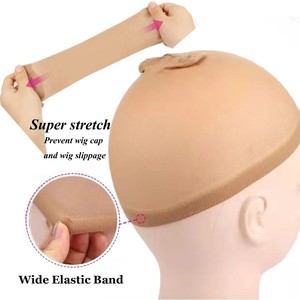 핫세일 2개입/팩 가발용 헤어넷 맞춤형 통기성 스타킹 나일론 캡 맞춤형 신축성 레이스 가발 캡 - Product Image 3