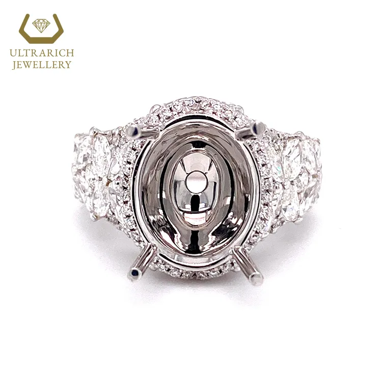 Wholesale Diamond Ring Mounting Manufacturer 18K 14K 9K White Yellow Rose Gold