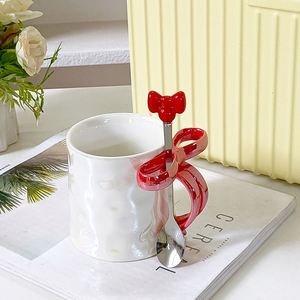 Taza de Cerámica con Diseño Tridimensional de Lazo, Linda Taza de Café con Corazón para Chicas, Exquisita y con un Toque de Lujo, para Uso Doméstico - Product Image 4