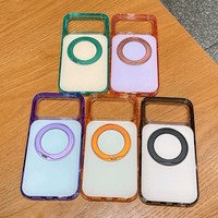 Étui de téléphone magnétique sans fil antichoc en TPU PC de haute qualité avec protection à 360° °   Support métallique rotatif pour iPhone 18 17 16 Pro Max