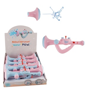 Summer outdoor play 2 in 1 music tromba <span class=keywords><strong>mini</strong></span> toy horn shape pistola a spruzzo d'acqua con strumento musicale giocattoli caramelle - Product Image 2