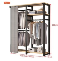 Armoire en Tissu Robuste à Cadre en Acier Durable et Montage Simple pour Chambre à Coucher