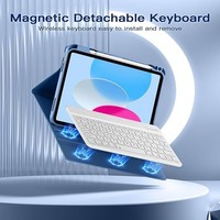 Étui clavier magnétique sans fil en PU pour iPad 10e génération 10,9 pouces avec support pour stylet, personnalisation du logo, certifié CE, OEM/ODM