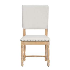 DB TOPMAX Chaises de salle à manger rembourrées 2 pièces traditionnelles vintage avec dossier naturel rembourré - Product Image 6