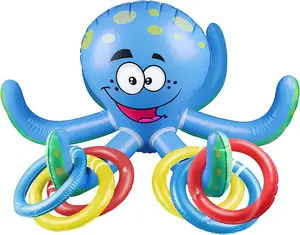 Inflatable octopus toy swimming pool ring throw game toy float outdoor or party toy gift