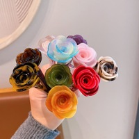 Épingles à cheveux en acétate de style chinois haut de gamme pour femmes, élégantes, motif rose antique, accessoires rétro pour filles