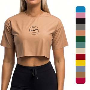 Venta al por mayor de camisetas con logotipos personalizados de peso pesado de corte bajo 100% en blanco de gran tamaño 100% algodón camisetas de las mujeres - Product Image 1
