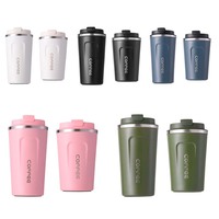 Tasses à café réutilisables en acier inoxydable avec logo personnalisé, 380 ml et 510 ml, à double paroi isolée, pour le camping et les voyages