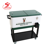 Chariot de refroidissement portable avec roues, pour patio, fête, bar, boissons, divertissement en plein air