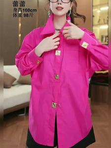 Camicie e Bluse di Lusso da <span class=keywords><strong>Donna</strong></span> in Cotone dal Design <span class=keywords><strong>Oversize</strong></span> a Manica Lunga - Product Image 2