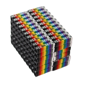 Buen precio Tiras coloridas Número Cable Etiqueta Marcadores 0-9 Clip Cable Marcadores para Cables Utp - Product Image 1