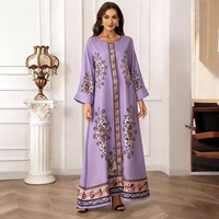 Robe longue ethnique pour femmes musulmanes, longueur cheville, manches longues, personnalisable ODM, légère et respirante en polyester, pour mariage et usage quotidien
