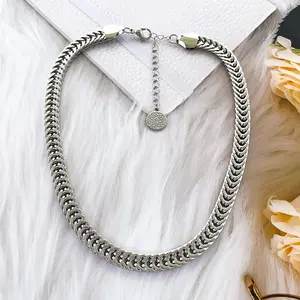 fashion Jewellery manufacturers wholesale alloy silver Cuban chain choker necklace for men