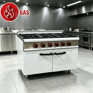 Cuisinière à gaz commerciale personnalisable à 6 brûleurs avec four, en acier inoxydable robuste, pour restaurant et hôtel - Product Image 2