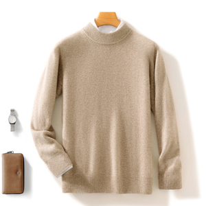 Suéter de Cachemira pura grueso con <span class=keywords><strong>cuello</strong></span> de doble capa para <span class=keywords><strong>hombre</strong></span> para Otoño e Invierno - Product Image 1