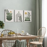 SQ abstrait bohème peinture mur Art ensemble Orange Beige soleil plante décoration murale toile impression décoration murale pour la maison