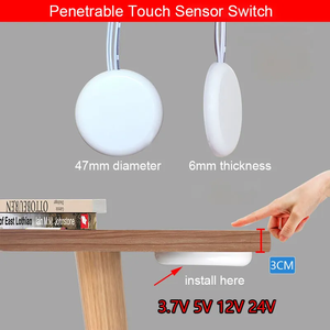 JC Control de luz LED Silla de escritorio armario Penetrable 30mm Botón de Sensor táctil inteligente 12 voltios Interruptor táctil regulable <span class=keywords><strong>madera</strong></span> CE/RoHS - Product Image 2