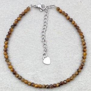 Yellow Tigers Eye <b>Bracelet</b> Tiny Gemstone <b>Bracelet</b> Micro Faceted Gemstone Dainty Gemstone <b>Bracelet</b> Minimalist Jewelry Crystal - Product Image 4