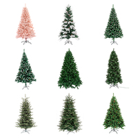 Ornements artificiels en PVC modernes et bon marché, arbres de Noël géants en PVC floqués avec lumières LED