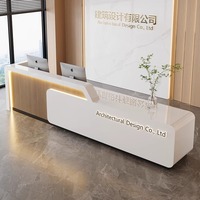 Réception moderne haut de gamme en bois laqué nouveau style chinois personnalisable pour les hôtels et entreprises de réception de salon de beauté