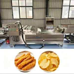 Línea de fritura industrial personalizada, equipo de fritura completo para la producción de papas fritas y tiras de pollo - Product Image 1