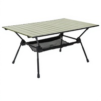 Table de camping pliante en aluminium portable, table de pique-nique et de barbecue d'extérieur, hauteur réglable, mobilier d'extérieur portable