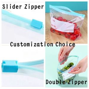 Bpa Free Reclosable Plastic <b>Zipper</b> Top <b>Bag</b> Freezer Resealable Food <b>Storage</b> <b>Bag</b> - Product Image 3
