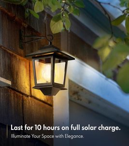 Lámpara Solar de Pared Resistente a la Intemperie IP44, Antioxidante, Encendido Automático al Anochecer, LED Blanco Cálido de 3000K, Lámpara Colgante de Pared para Jardín y Porche Delantero - Product Image 5