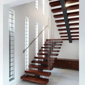 Современная светодиодная деревянная лестница