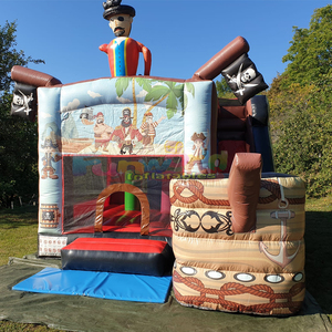 Castillo inflable comercial con forma de barco pirata, casa de brinco inflable para niños, pista de obstáculos inflable con forma de barco pirata. - Product Image 4
