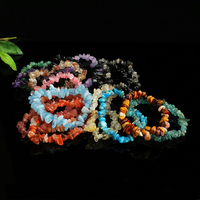 Juanyu Cristal Stretch Perles Améthyste Quartz Rose Chakras Bracelets En Gros Irrégulier Gravier Naturel Bracelet De Pierres Précieuses