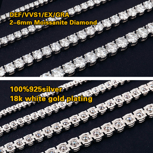 Provence High quality Moissanite Tennis <b>Necklace</b> 925 sterling silver diamond <b>necklace</b> wholesale for Girl gift tennis chain - Product Image 3