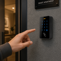 Serrure de porte intelligente avec clavier, mot de passe et carte RFID pour le contrôle d'accès résidentiel et d'appartement, fabricant chinois