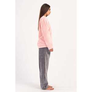 Conjunto de Pijama de Manga Larga con Cuello en V y Spandex para Mujer, con Cintura Elástica, Cierre de Botones y Bolsillos, Logotipo Personalizable, para Ropa de Dormir de Verano - Product Image 2