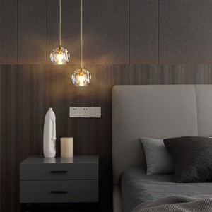 Modern Luxury Restaurant Bedroom Single Head Pendant <strong>Lamp</strong> <strong>Copper</strong> Crystal Simple Ceiling Hanging Lights - Product Image 3