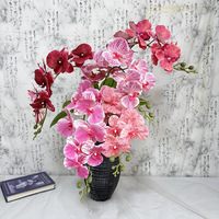 9 têtes de fleurs d'orchidée artificielles en latex 3D au toucher réel, cymbidium, phalaenopsis