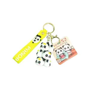 Vente en gros de porte-clés en caoutchouc pvc animaux à empiler 3d accessoires de sac pour cadeaux promotionnels porte-clés de voiture