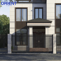 Portail principal à design simple pour mur composite / Portail électrique automatique en aluminium blanc pour allée avec moteurs
