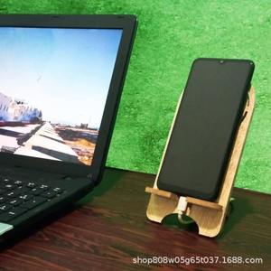 Support de téléphone en bois 19 cm, support de bureau portable, couleur bois naturel, support pour tablette - Product Image 5