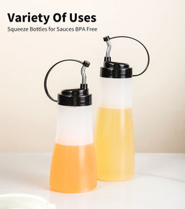 Bouteille d'huile en plastique de qualité <span class=keywords><strong>alimentaire</strong></span> ketchup condiment sauce squeeze bouteille pour la cuisine - Product Image 5