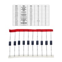 Lot d'échantillons de 200 diodes redresseuses Schottky à commutation rapide de 14 types, 1N4001 1N4007 1N5819