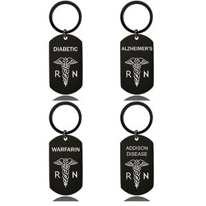 Porte-clés pendentif Symbole médical du <span class=keywords><strong>diabète</strong></span>, du serpent, <span class=keywords><strong>de</strong></span> la manivelle et <span class=keywords><strong>de</strong></span> l'épilepsie, cadeau pour la Journée des médecins et des infirmières, gravé - Product Image 4